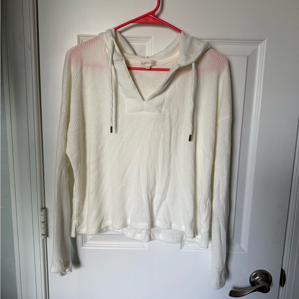 Ultra Flirt Cream Knit Hoodie